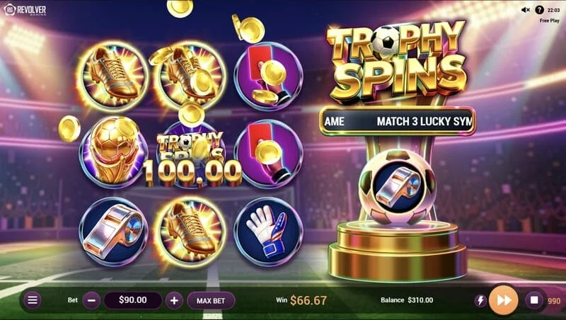 Trophy Spins World Cup 26 - kertoimien maksu Baller Bonuksessa